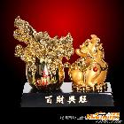 供應天涯草TJM-03百財興旺筆筒 沙金工藝品批發，禮品批發，筆筒