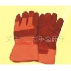 供應廠家直銷桔紅布牛皮紅色全掌工作勞保手套.電焊手套