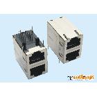 供應高品質雙層10/100M 3U RJ45帶濾波器屏蔽網絡連接器