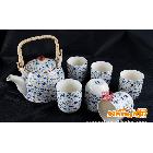 品牌直銷 7頭藍碎花 日式茶具 整套提梁壺茶具套裝 功夫茶具